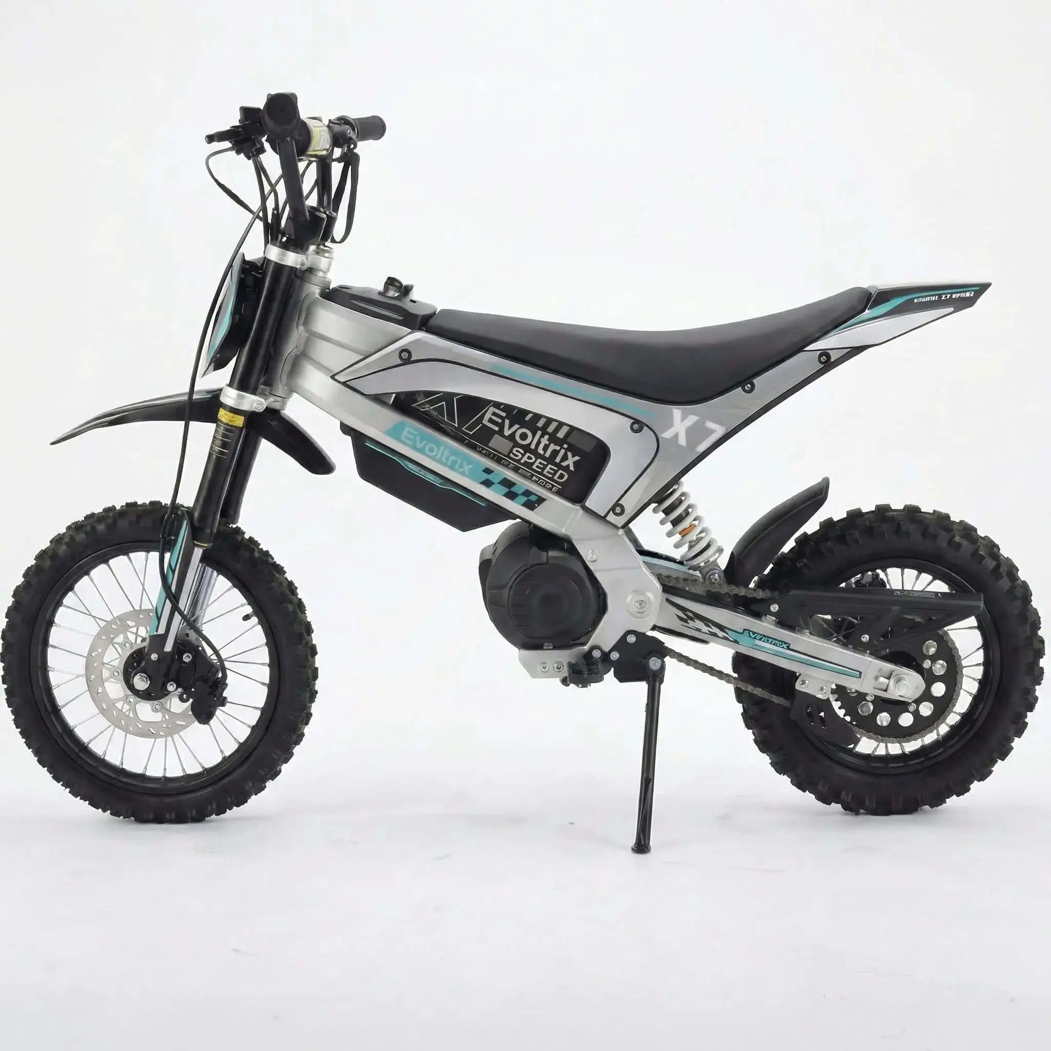 Evoltrix X7 off-road electric bicycle side view studio shot