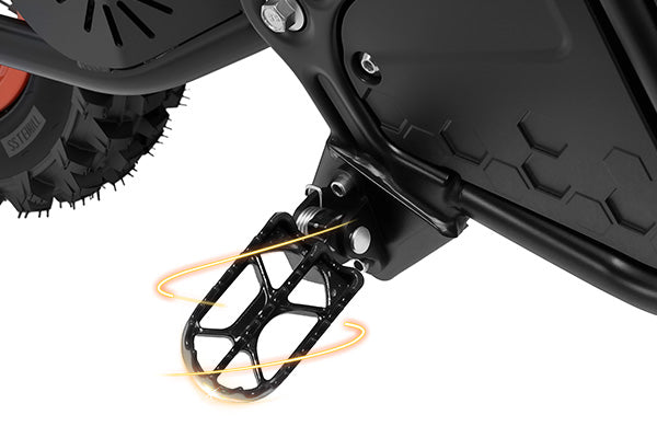 Evoltrix ROGUE MX-01 Off-Road Electric Dirt Bike Anti-Slip Foot Pegs, High-Grip Pedal Close-Up